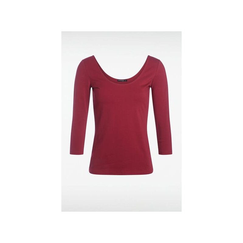 T-shirt femme manches 3/4 Rouge Elasthanne - Femme Taille L - Bonobo