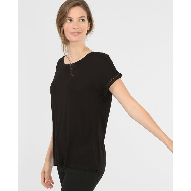 T-shirt dos dentelle Femme -30% - Couleur noir - Taille M -PIMKIE- LA MODE FEMME