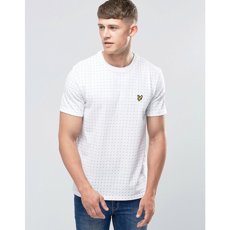 Lyle & Scott - T-shirt à pois carrés - Blanc - Blanc