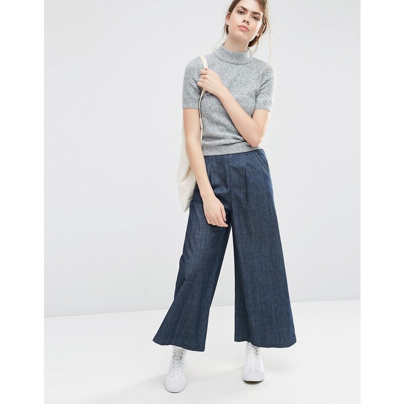 ASOS - Pantalon large en jean texturé - Bleu