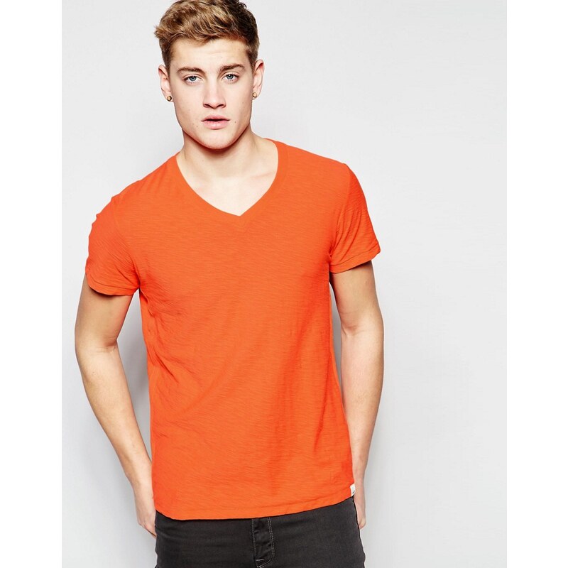 Lee - T-shirt à col V - Orange