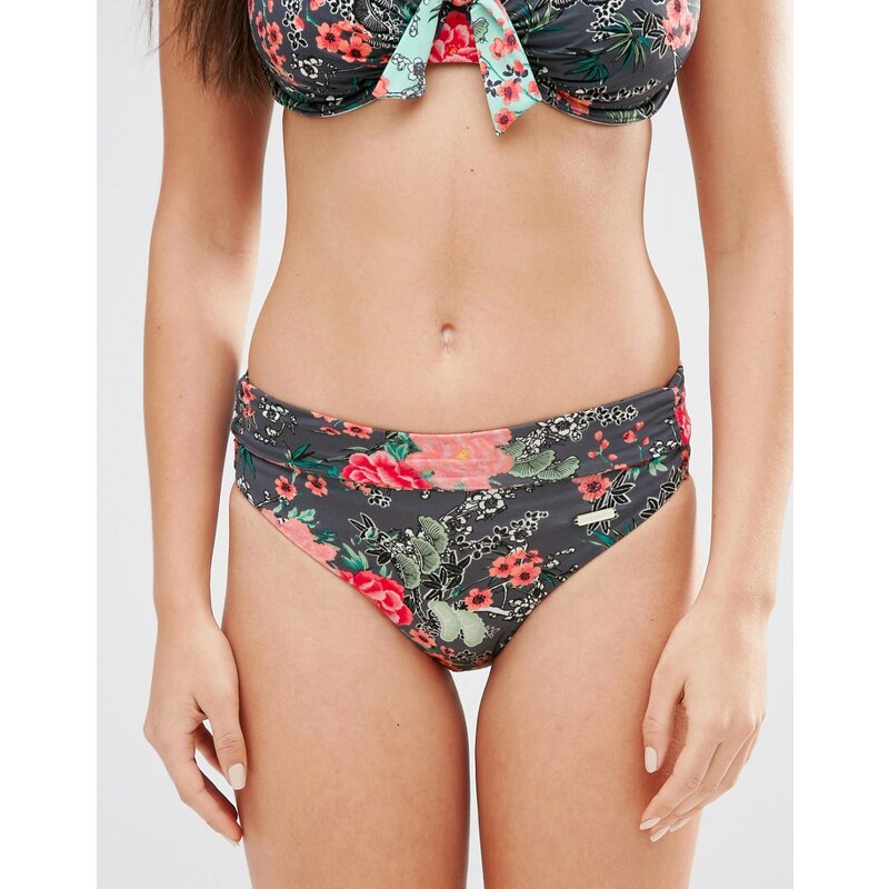 Sunseeker - Bas de bikini à imprimé floral foncé - Multi