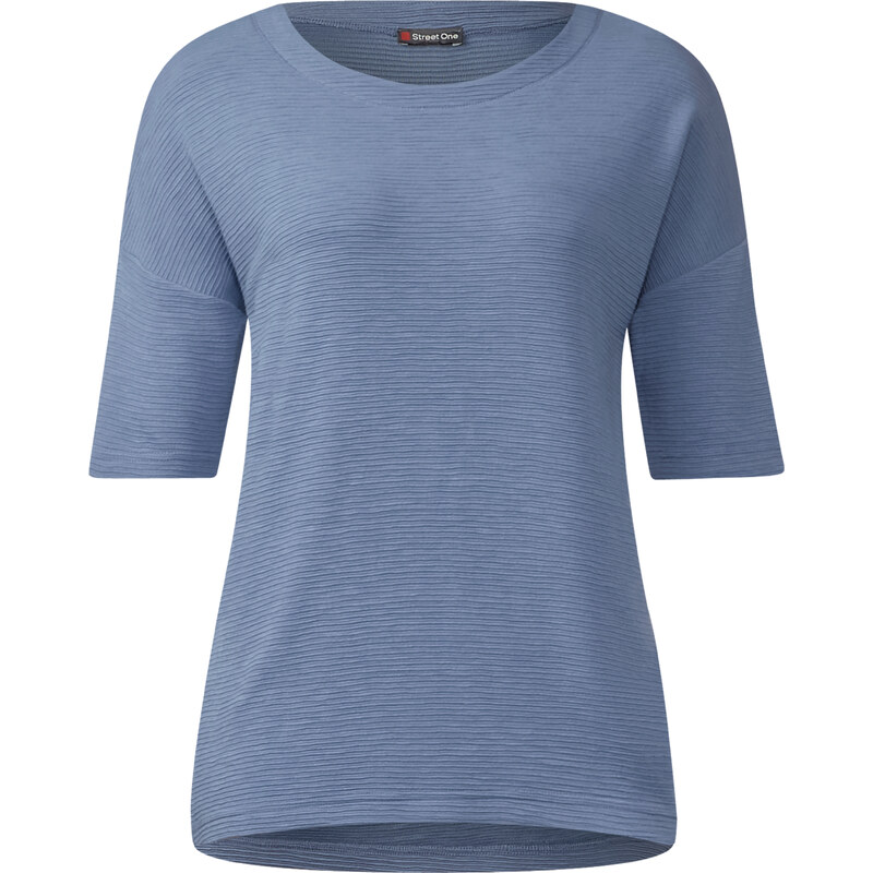 Street One - T-shirt ample côtelé Fay - endless blue