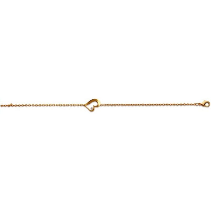 Bracelet plaqué or avec zircon Cleor