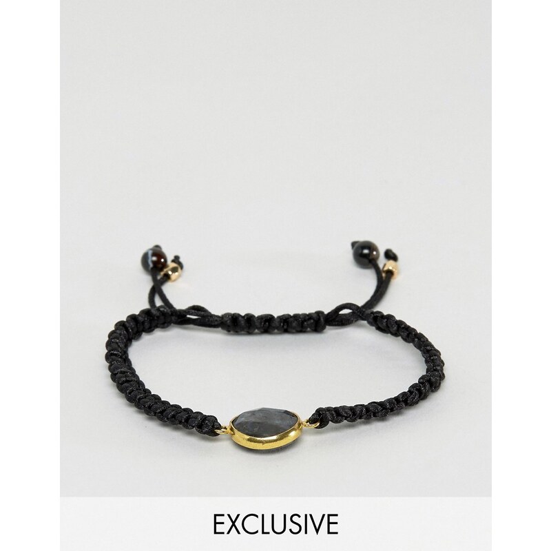 DesignB London Designb - Bracelet tressé avec pièce - Noir - Noir