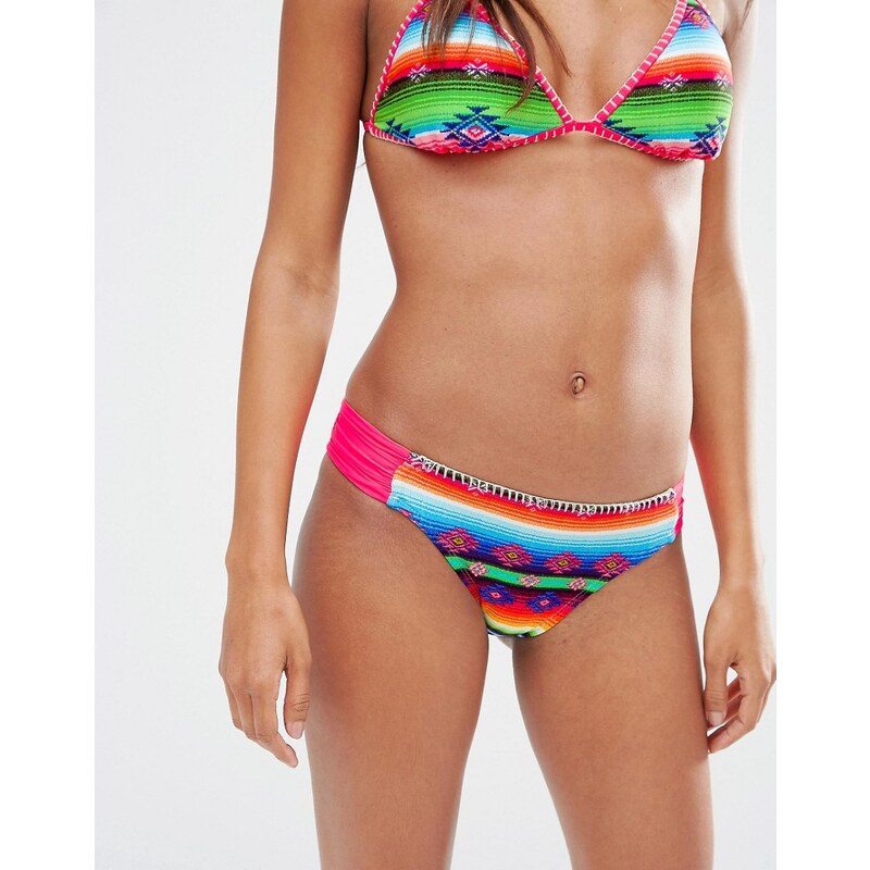 Hobie - Bas de bikini taille basse à lanières et imprimé - Multi