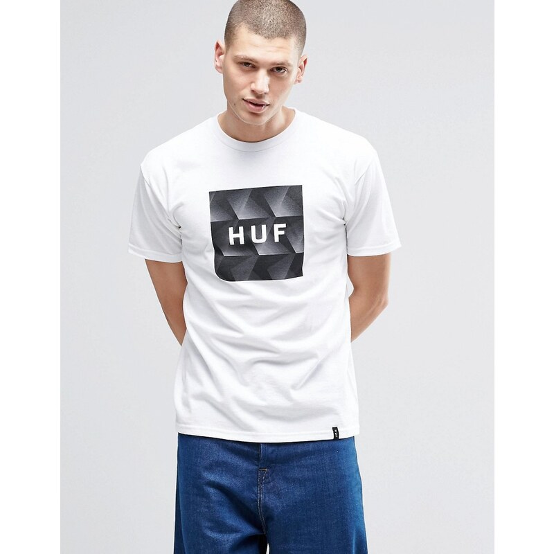 HUF - T-shirt avec logo carré imprimé rétro - Blanc