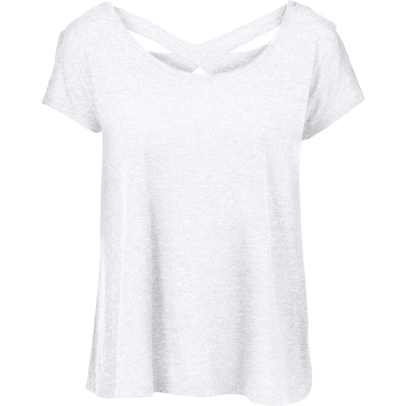 RAINBOW T-shirt en matière structurée blanc manches courtes femme - bonprix