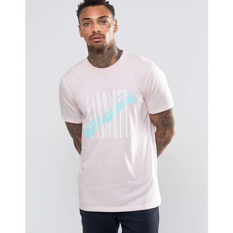 Carhartt WIP - T-shirt stretch large avec logo - Rose