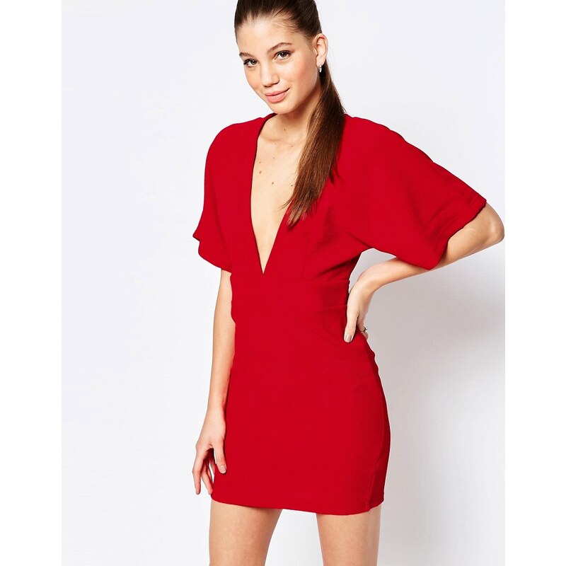 Glamorous Glamourous - Robe fourreau à encolure profonde en V - Rouge