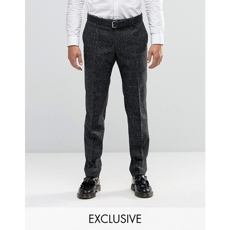 Noak - Pantalon habillé super skinny à carreaux - Noir