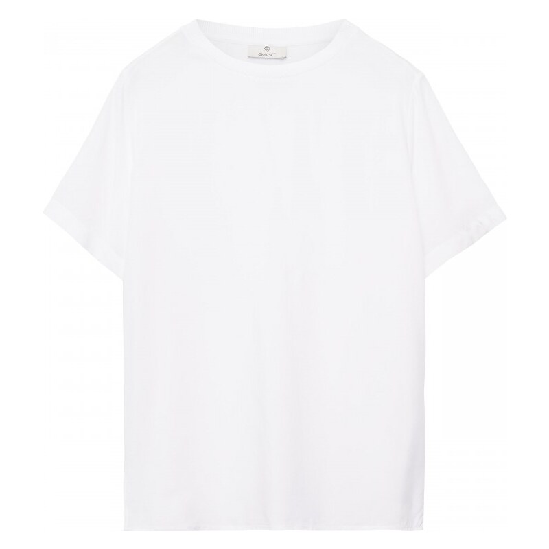 GANT Diamond G T-shirt à Bordures Côtelées - White
