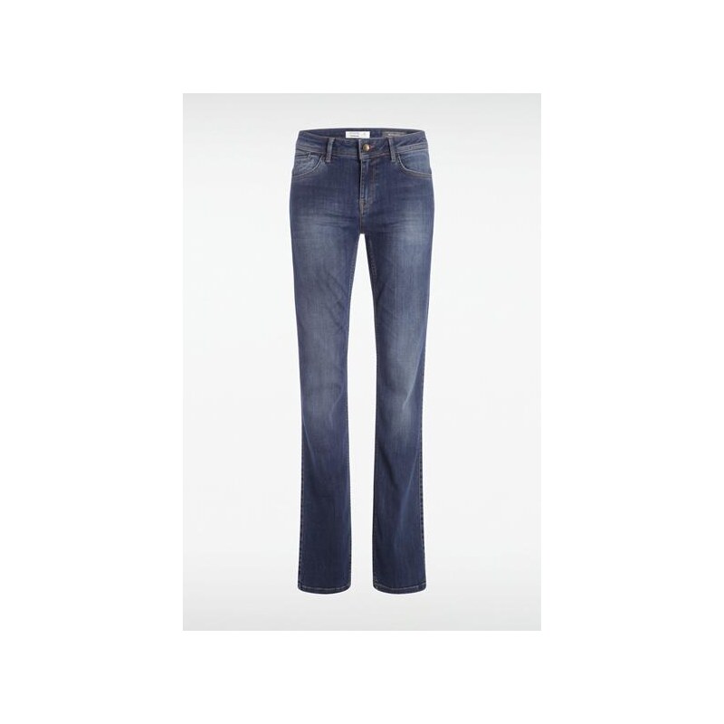 Jeans femme regular taille haute Bleu Elasthanne - Femme Taille 34 - Bonobo