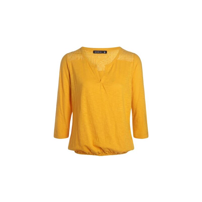T-shirt coupe boule détail dos Jaune Coton - Femme Taille 5 - Bréal