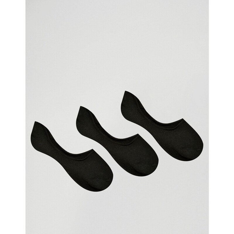 ASOS - Lot de 3 paires de chaussettes invisibles en tissu habillé - Noir
