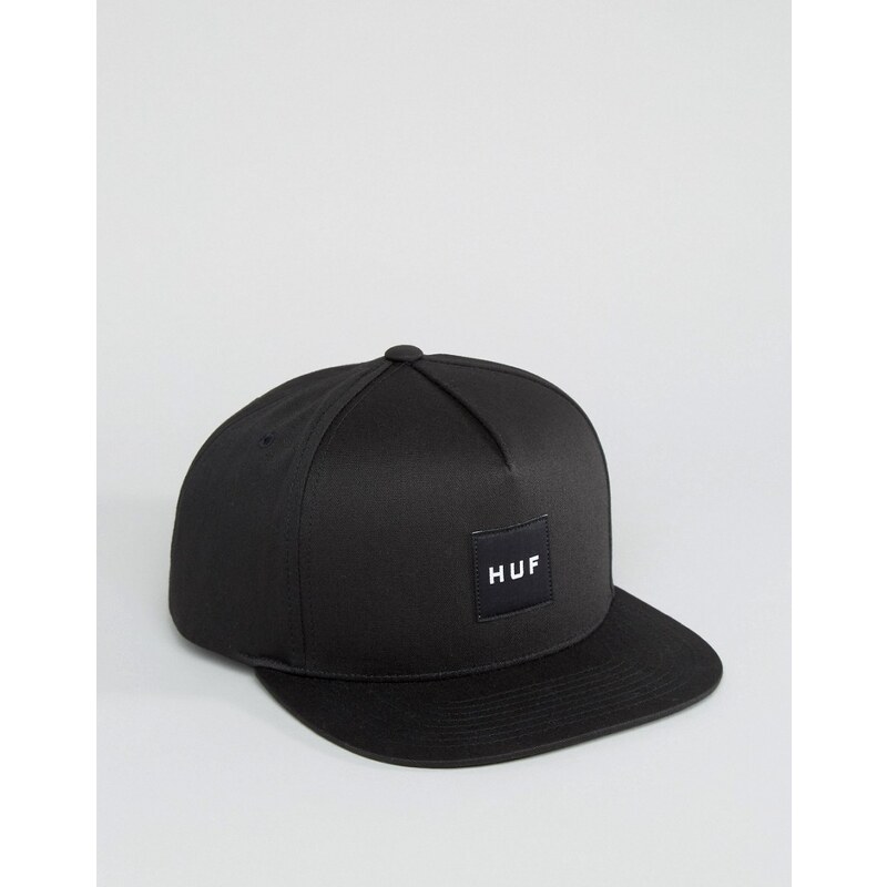 HUF - Snapback - Casquette avec logo encadré - Noir