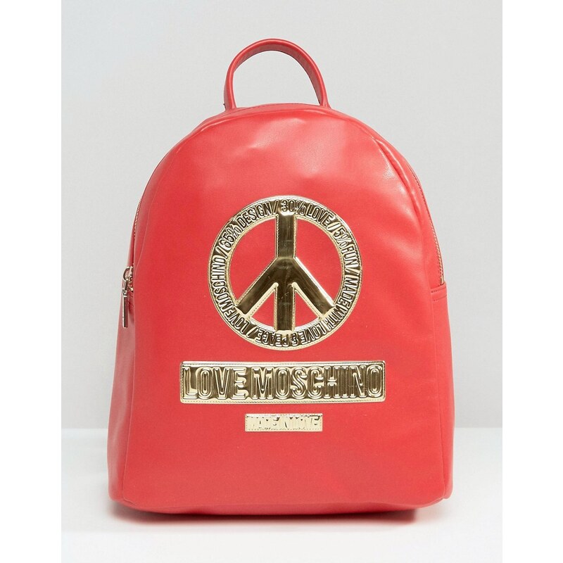 Love Moschino - Sac à dos motif symbole de la paix - Rouge