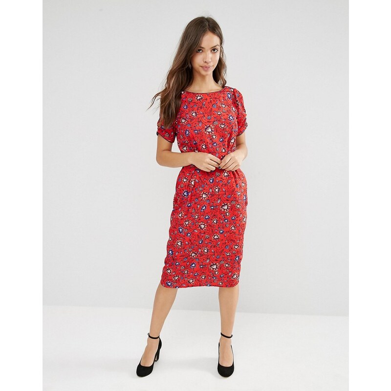 Trollied Dolly - Straight And Narrow - Robe à imprimé floral - Rouge