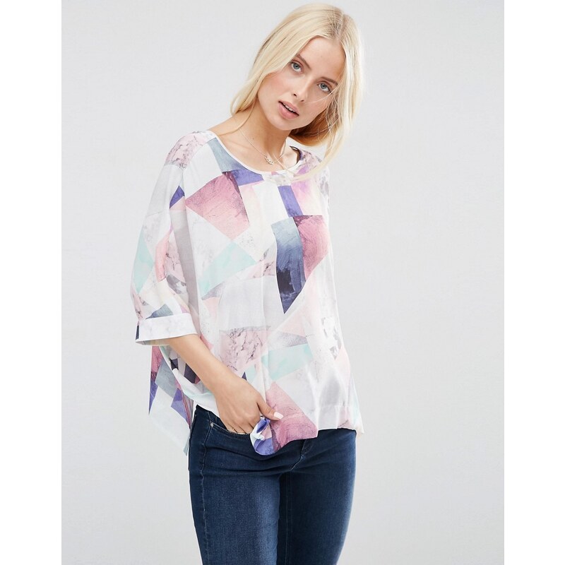 ASOS - T-shirt kimono oversize à imprimé abstrait - Multi