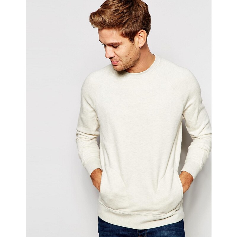 Selected Homme - Sweat à manches raglan - Blanc