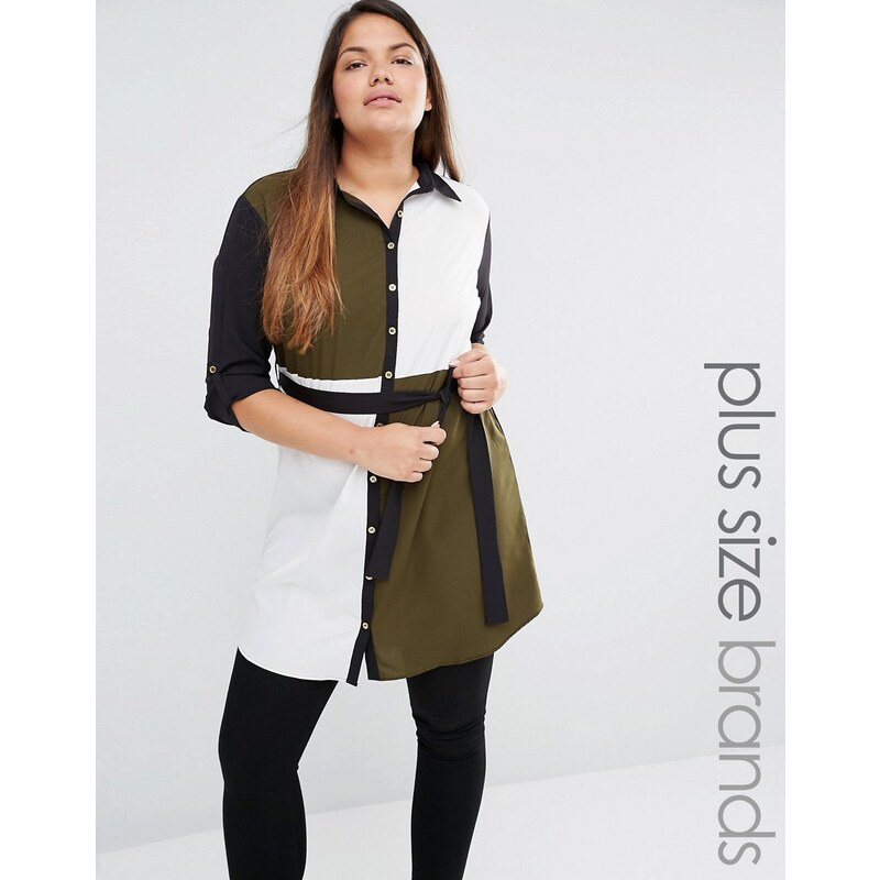 AX Paris Plus - Robe chemise color block - Multi