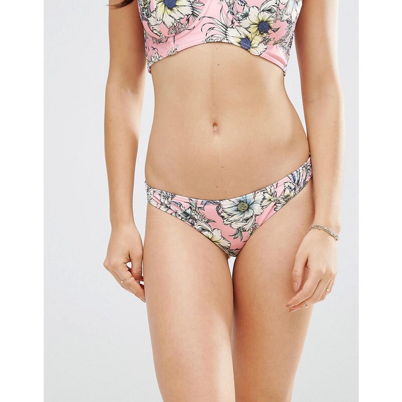 Exclusivité ASOS FULLER BUST - Bas de bikini taille basse à imprimé floral estival - Multi