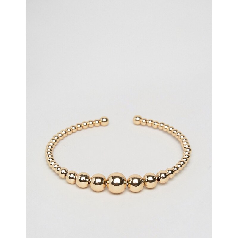 ASOS - Bracelet perles de métal - Doré