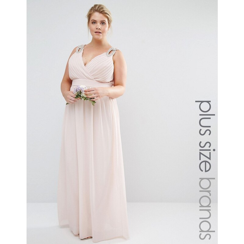 TFNC Plus WEDDING - Robe longue cache-cur ornementée - Rose