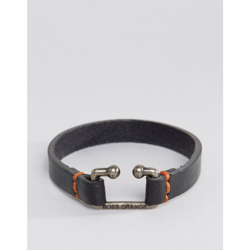 Boss Orange - Morris - Bracelet en cuir - Noir - Noir