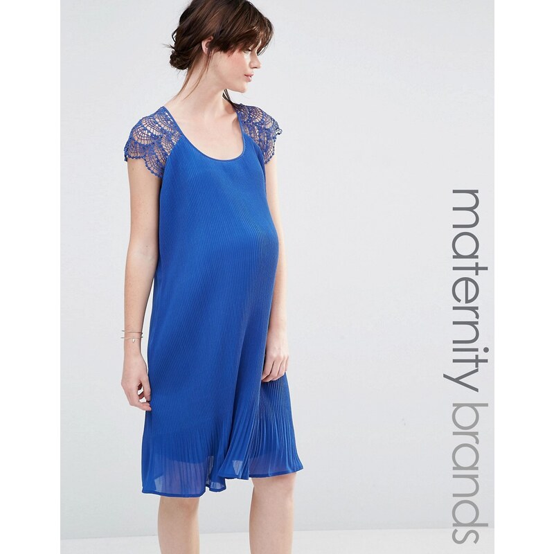 Mama.licious Mamalicious - Robe fluide avec détail en dentelle - Bleu