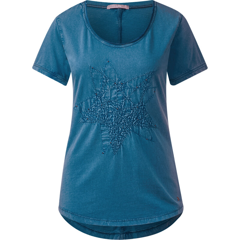 Cecil - T-shirt délavé à l'acide - celestial bleu