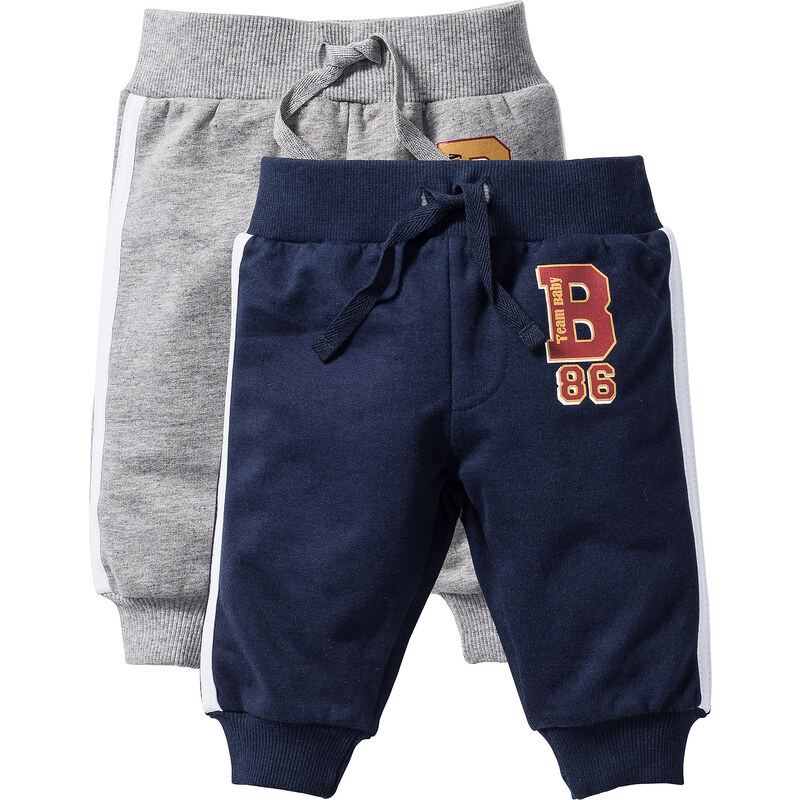 bpc bonprix collection Lot de 2 pantalons sweat bébé coton bio, T. 56-110 gris enfant - bonprix