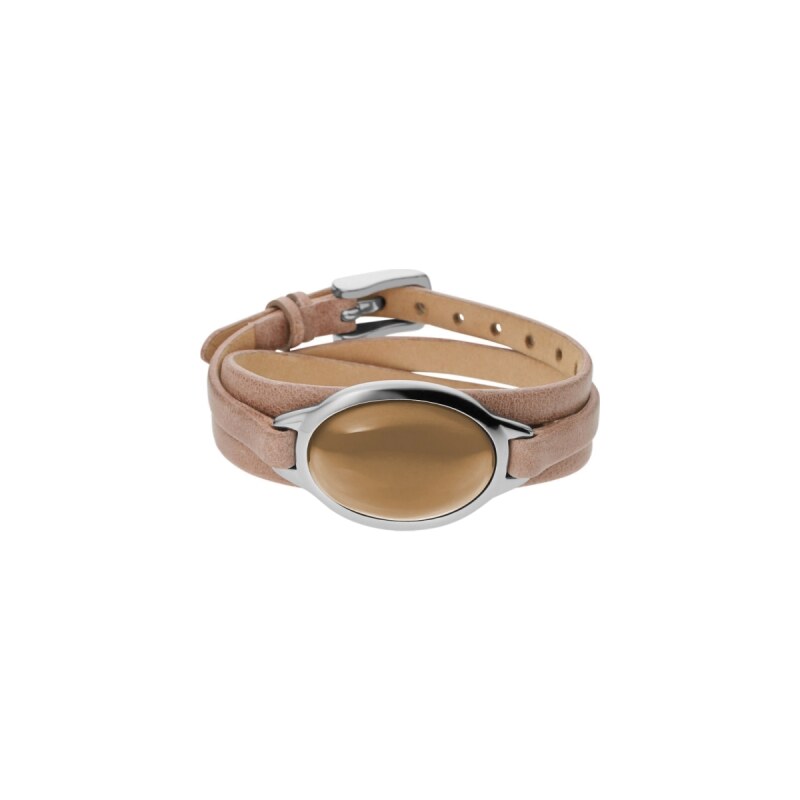 PROMO - Skagen Bracelet cuir Sea Glass beige Femme SKJ0388040