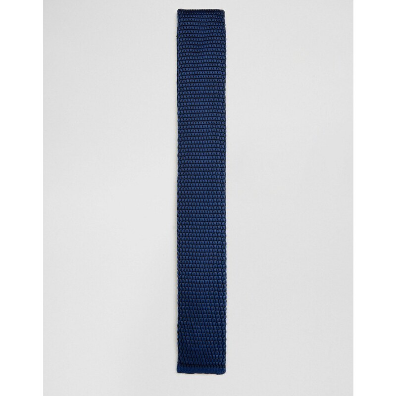 ASOS - Cravate bicolore en maille - Bleu marine - Bleu marine