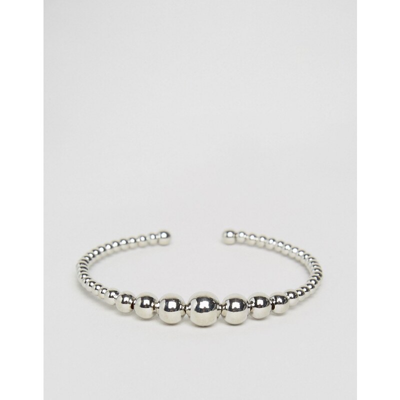 ASOS - Bracelet perles de métal - Argenté