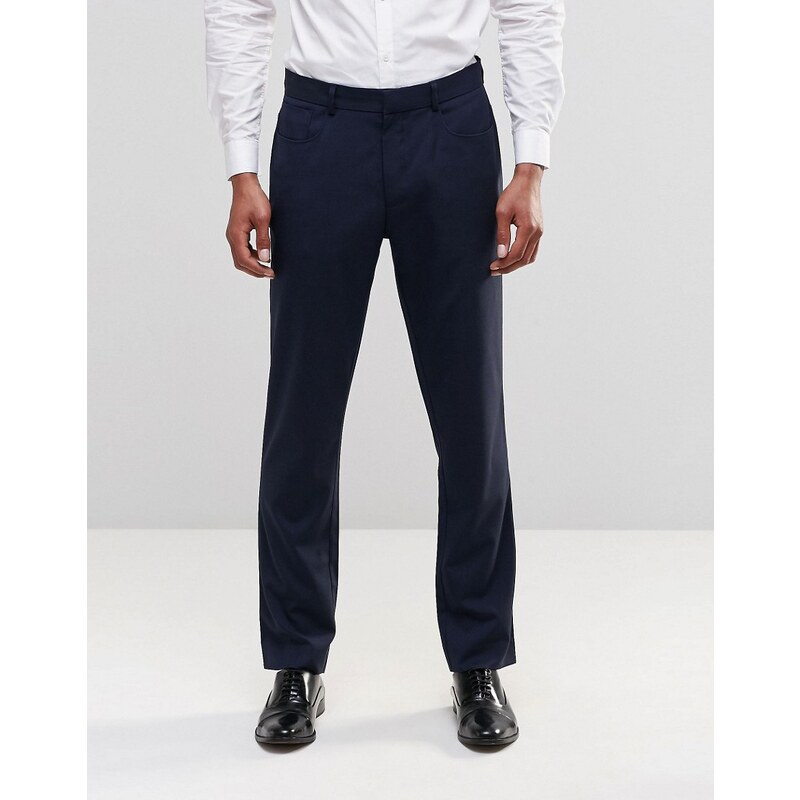 ASOS - Pantalon slim habillé style workwear à 5 poches - Bleu marine - Bleu marine