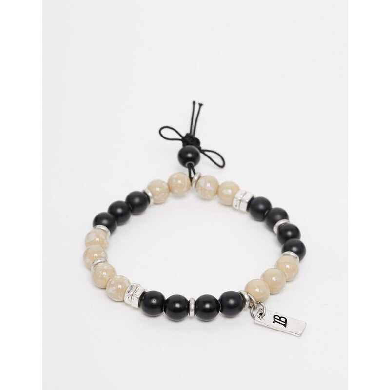 Icon Brand - Bracelet à perles - Noir/crème - Noir