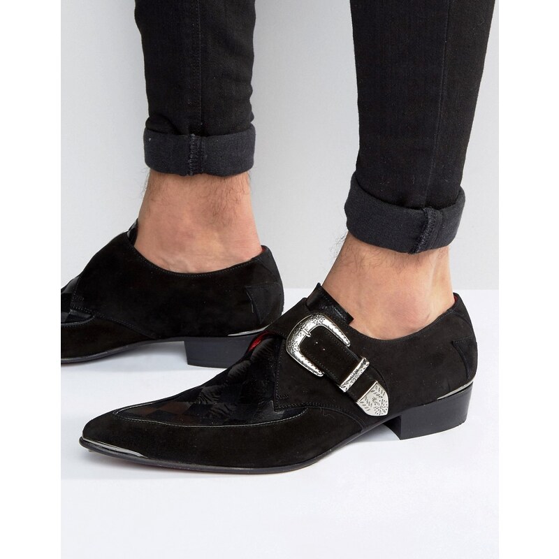 Jeffery West - Adam Ant - Chaussures à talon cubain avec boucle - Noir