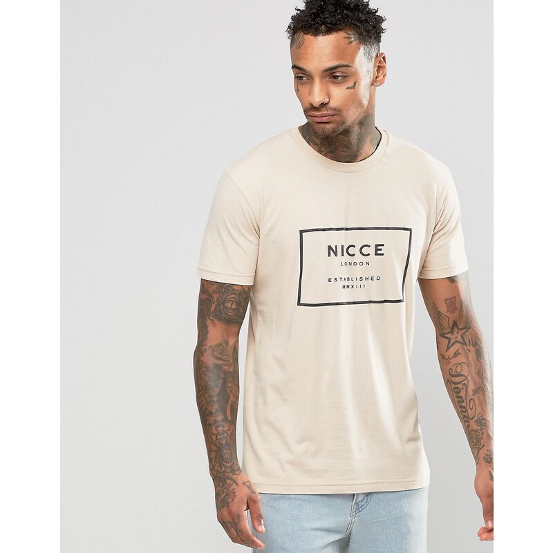 Nicce London - T-shirt avec logo caoutchouté - Taupe