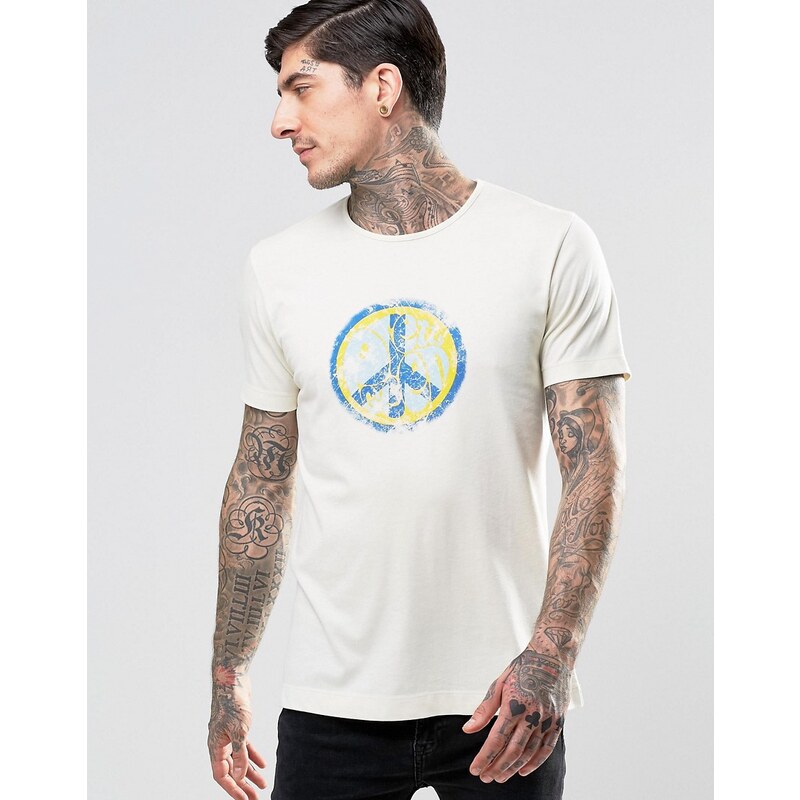 Pretty Green - Peace - T-shirt à imprimé - Taupe