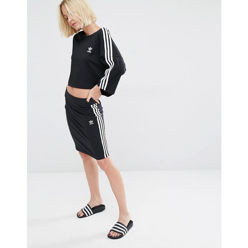 Adidas Originals - Jupe à trois rayures - Noir