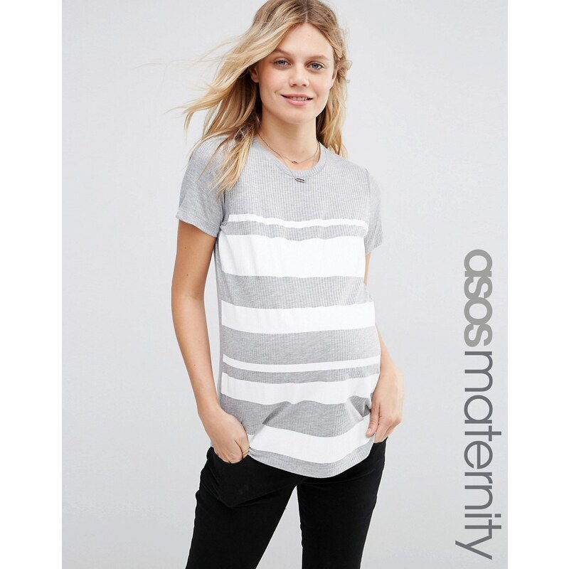 ASOS Maternity ASOS Maternité - T-shirt rayé imprimé color block - Multi