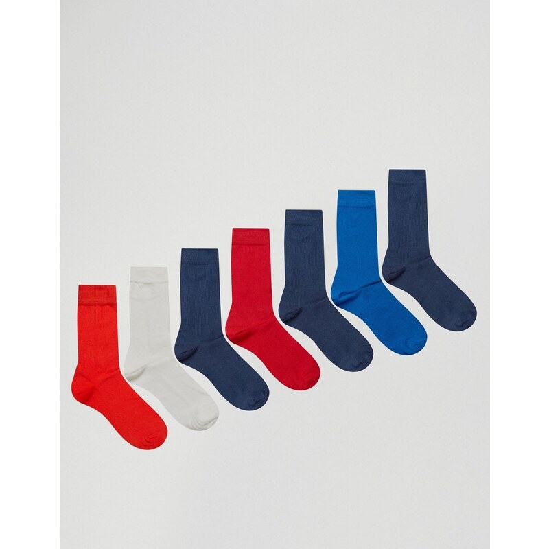 ASOS - Lot de 7 paires de chaussettes de couleur vive - Multi