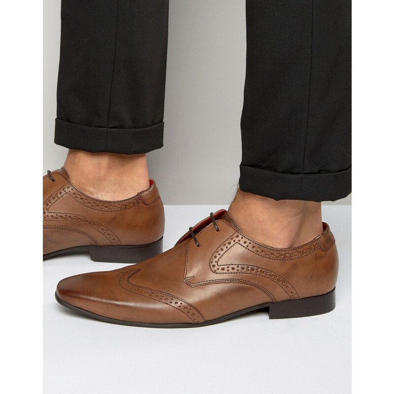 Base London - Sew - Chaussures Oxford richelieu en cuir - Marron
