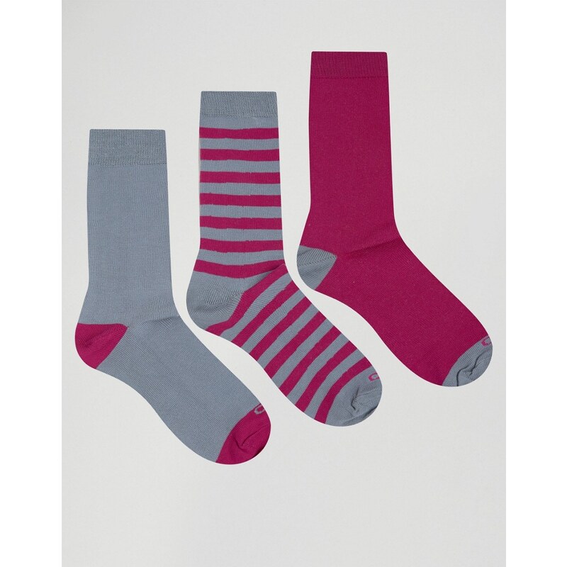 Ciao Italy - Lot de 3 paires de chaussettes en coton de modal - Gris et rose multicolore - Gris