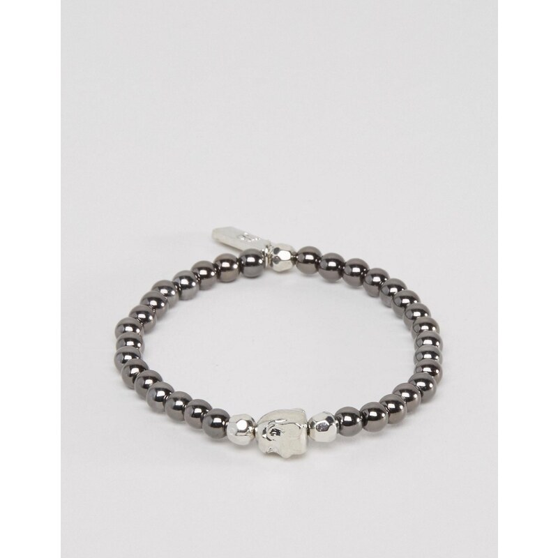 Icon Brand - Bracelet en perles et bronze, exclusivité ASOS - Gris
