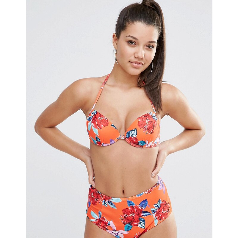 Missguided - Haut de bikini à imprimé floral - Orange