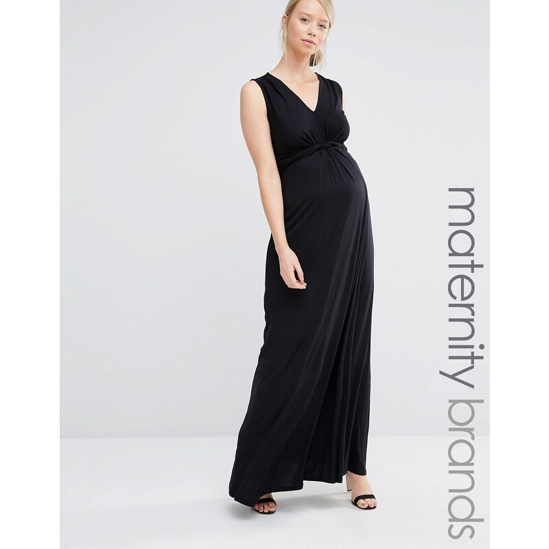 Bluebelle Maternity - Robe longue sans manches avec nud sur le devant - Noir