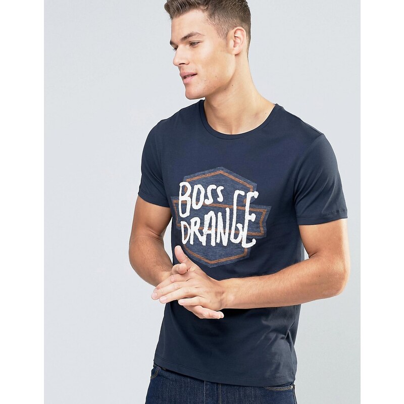Boss Orange - Tommi 1 - T-shirt avec logo motard - Bleu marine