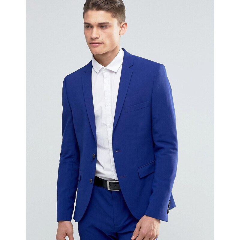 Selected Homme - Veste de costume super cintrée - Bleu